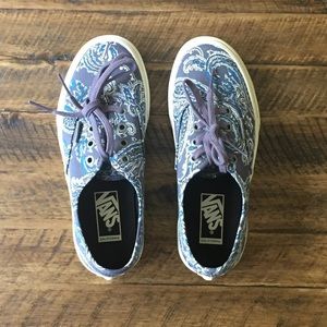 New Vans Authentic Paisley Charcoal Sneakers 4.5 6